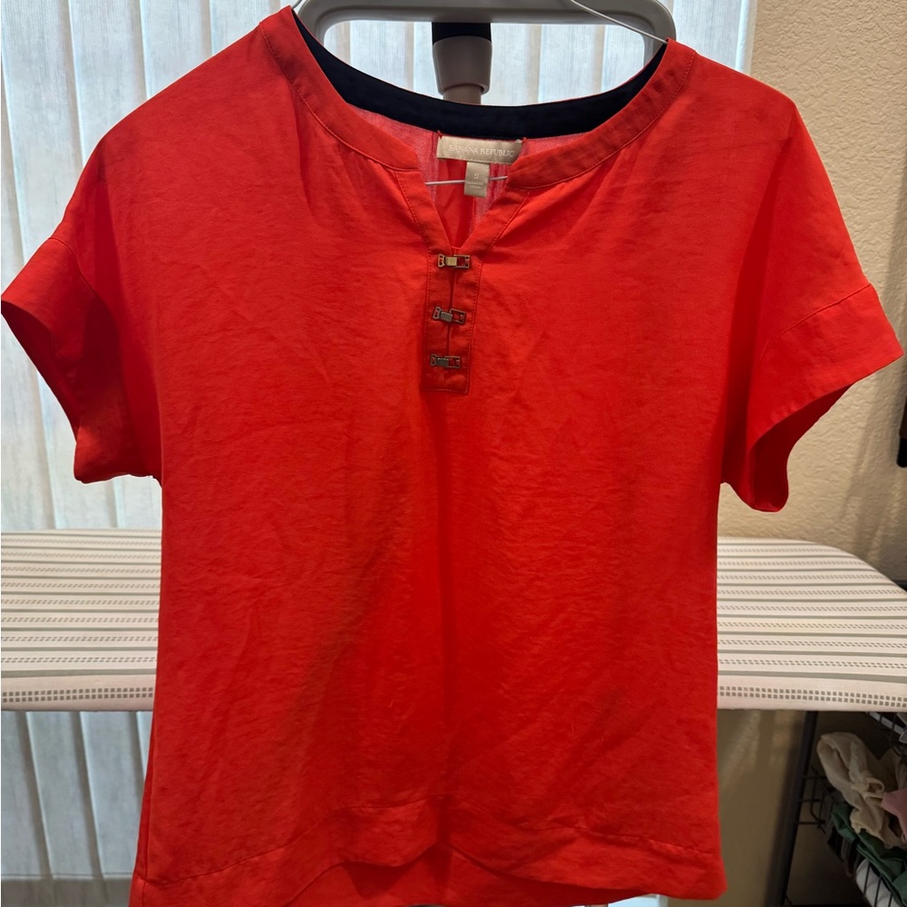 Banana Republic Red Boxy Polo shirt